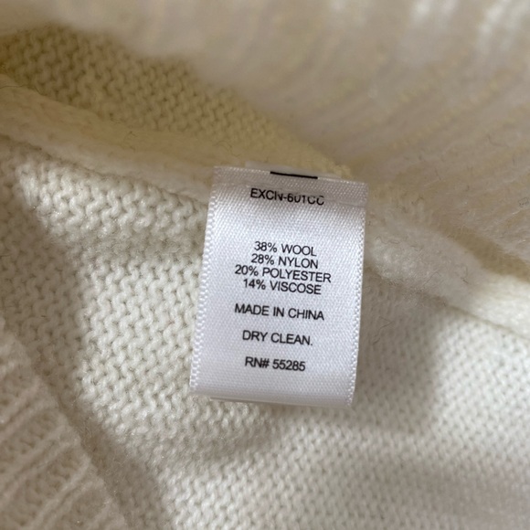 NWT Express Cowl Neck Wool Blend Sweater in Cream Ivory Women’s Size Small - Picture 7 of 8
